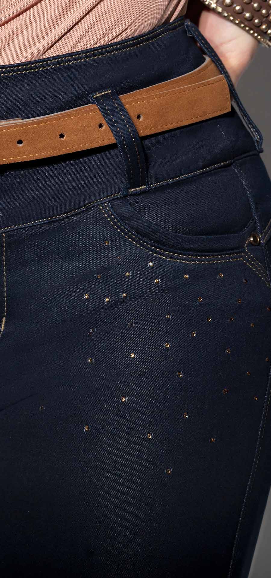 Ref. 700-1728 Jeans bota tubo. Pretina Alta control abdomen. Tono azul industrial