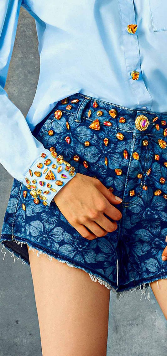 Ref. BFW-037 Short Denim Caño Cristales, composición 98/2