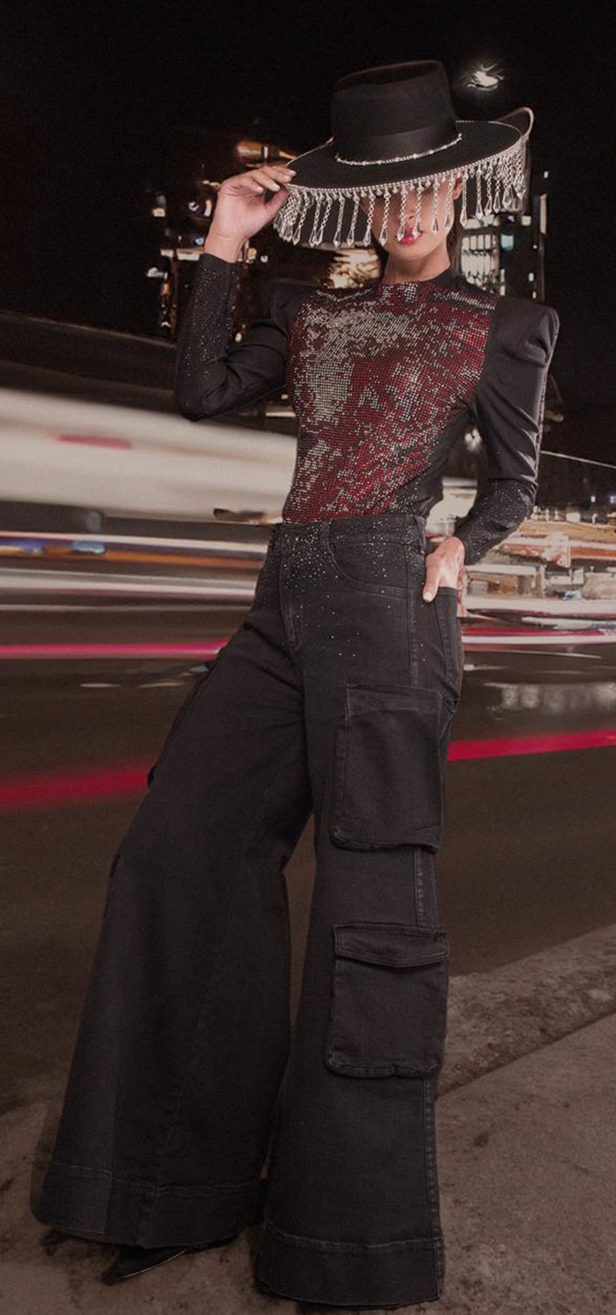 Jeans Palazzo Tipo Cargo. Ref. BFW-007