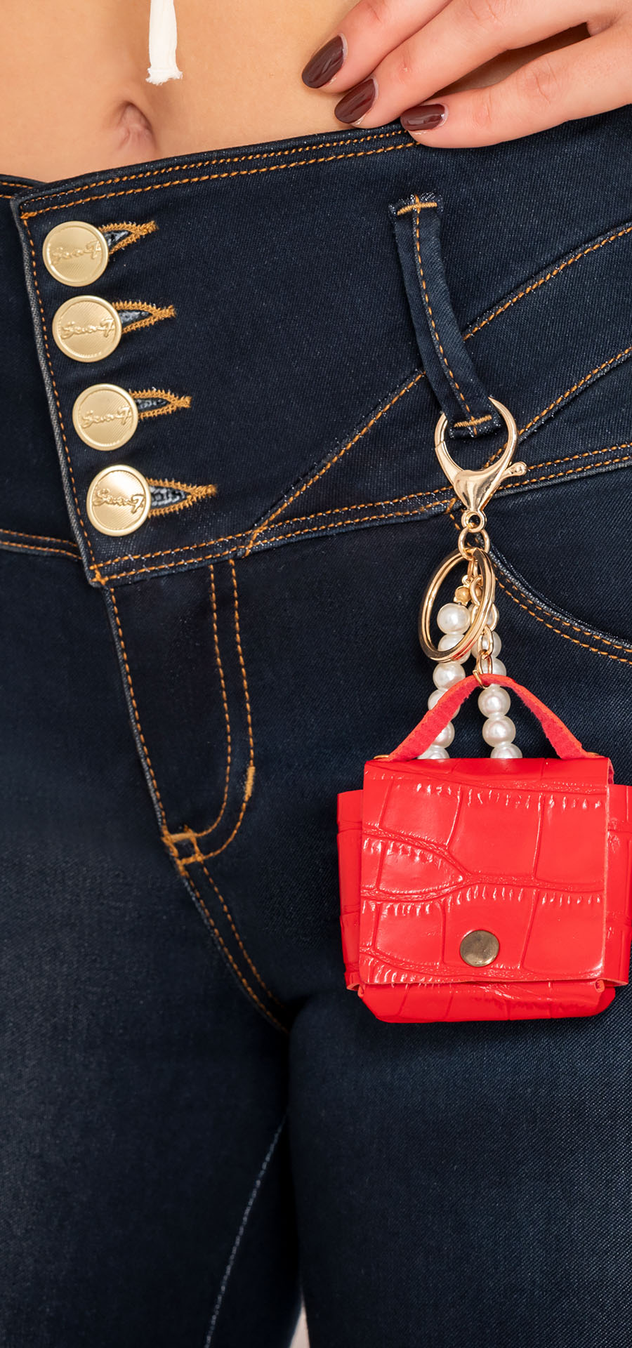 Ref. 700-1659 Jeans bota campana. Pretina alta control abdomen. Tono azul oscuro