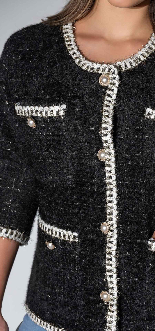 Ref. V-032 Chaqueta manga larga amplia. Tono negro