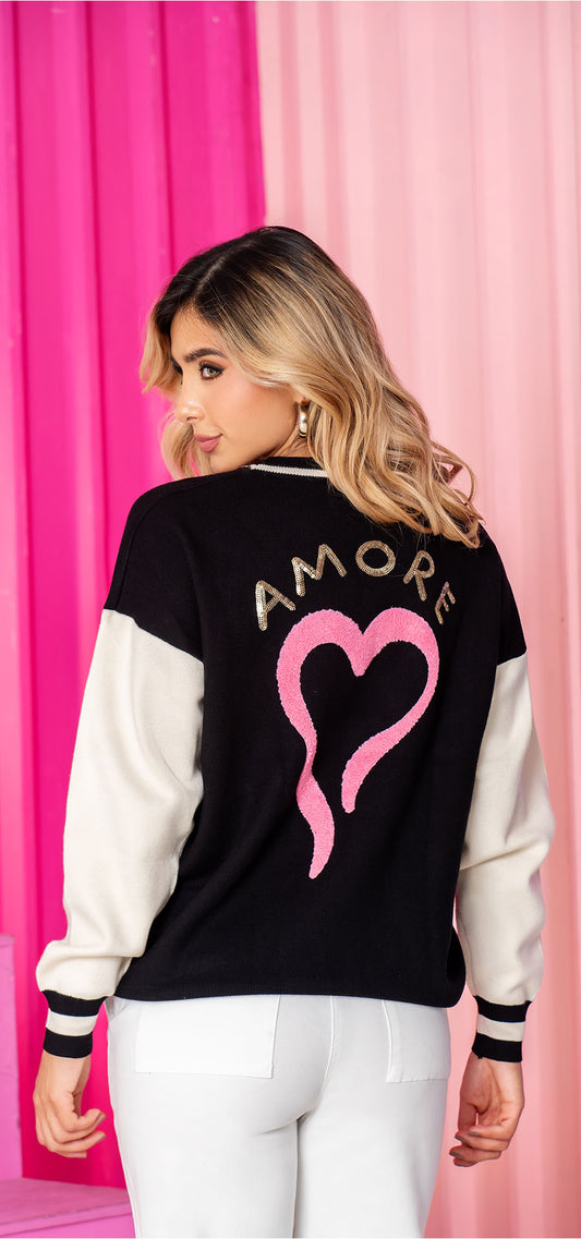 Buzo tejido, manga larga y de silueta amplia