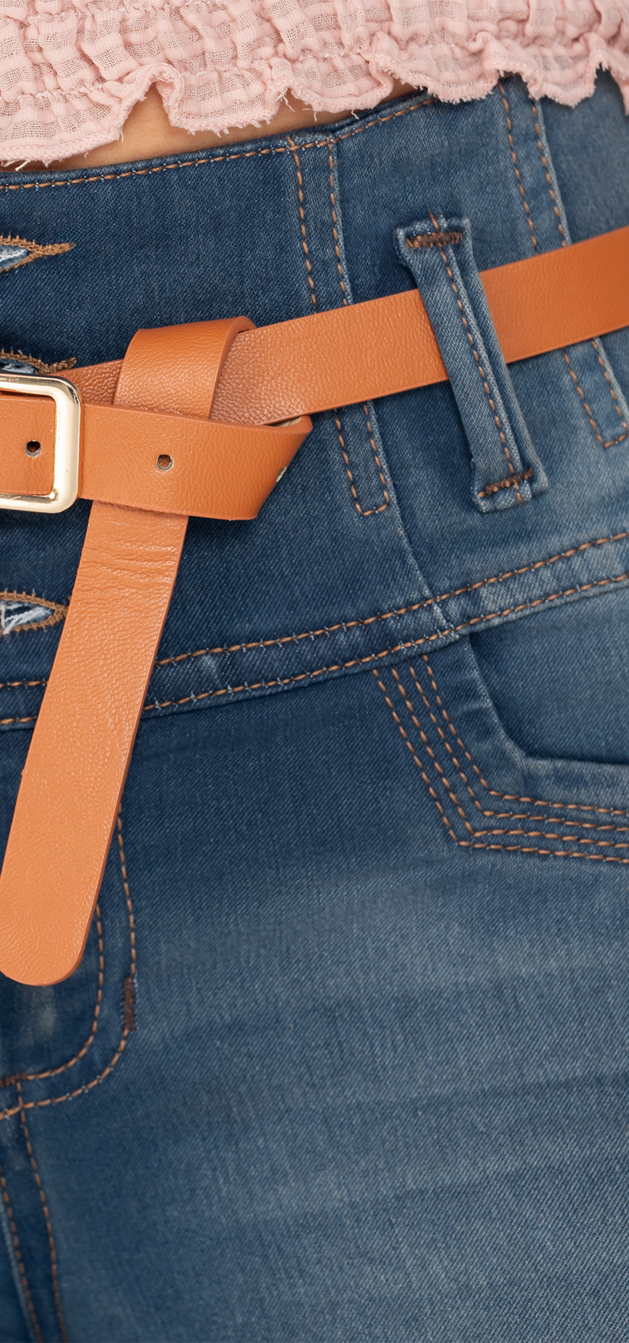 Ref. 700-1794 Skinny bootleg jeans. High-rise tummy control waistband. Medium blue wash.