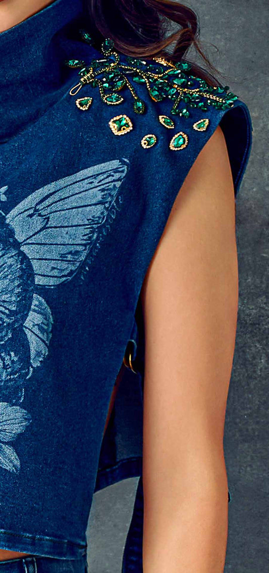 Ref. BFW-041 Peto de cuello tortuga. Botero. Composición Demin 98/2