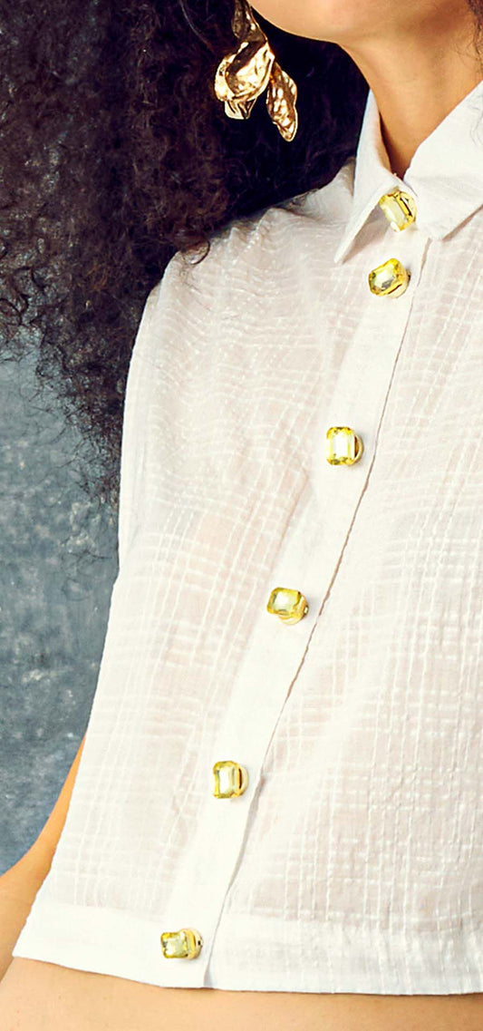 Ref. BFW-047 Camisa Orquidea Mariposa. Composición cañamo