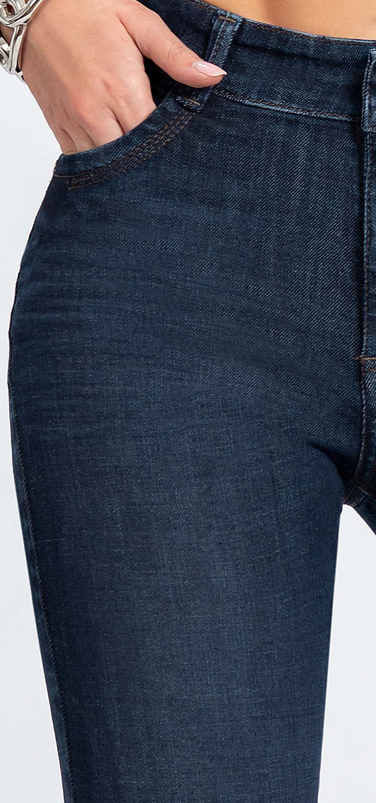 Ref. 700-1761 Jeans slim fit. Tiro alto 1 botón. Tono azul oscuro