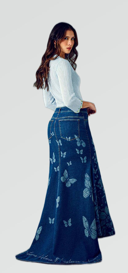 Ref. BFW-034 El Tesoro Skirt. Composition Denim 98/2