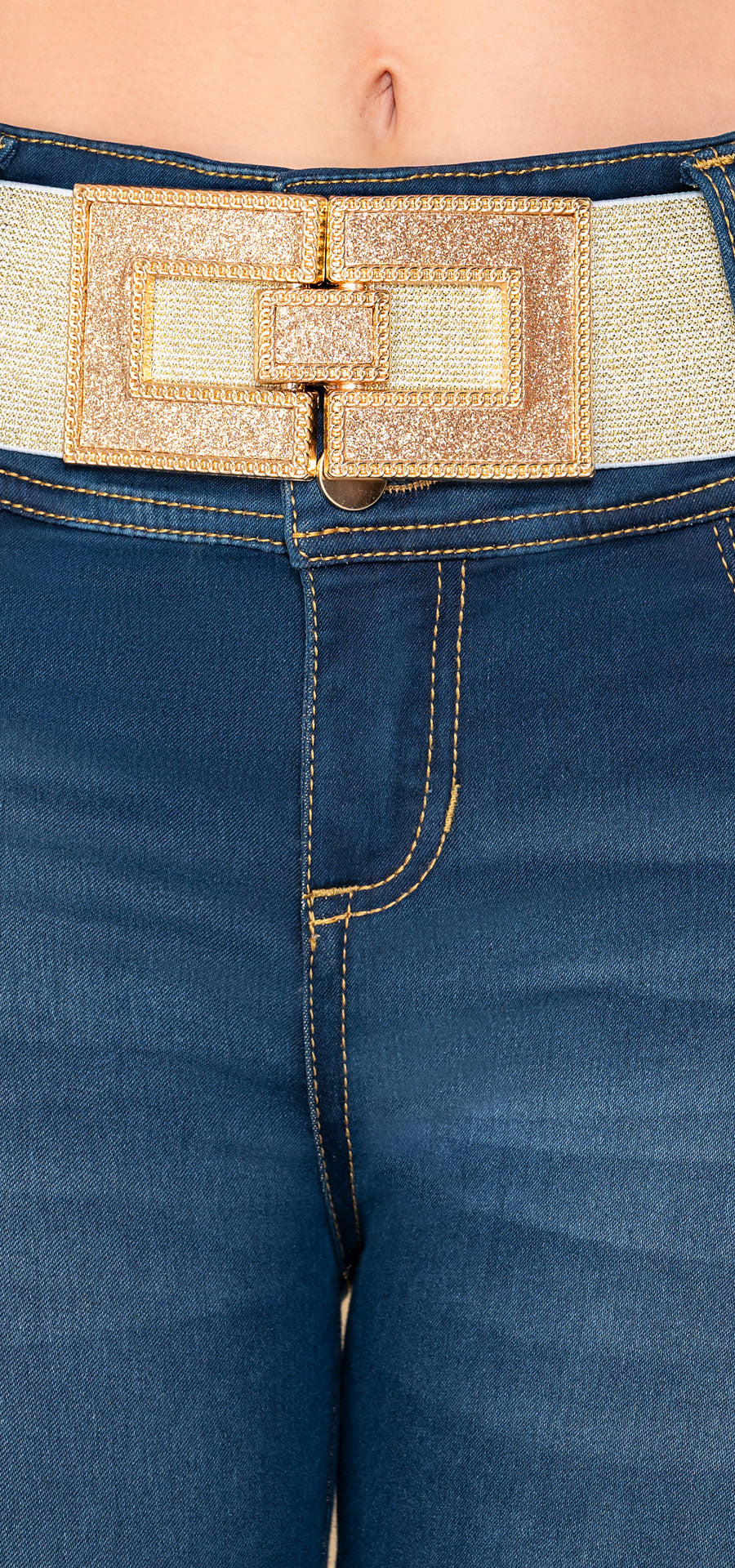 Jean Skinny Índigo Oscuro con Bota Doblable – Ref. 700-1908, vista 3